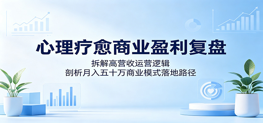 心理疗愈商业盈利复盘:拆解高营收运营逻辑,剖析月入五十万商业模式落地路径-九九网创