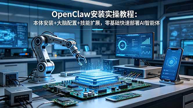 （18982期）OpenClaw安装实操教程：本体安装+大脑配置+技能扩展，零基础快速部署AI智能体-九九网创