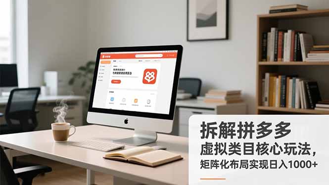 拆解拼多多虚拟类目核心玩法，矩阵化布局实现日入1000+-九九网创