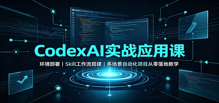 CodexAI实战应用课：环境部署Skill工作流搭建，多场景自动化项目从零落地教学-九九网创