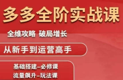 大炮·拼多多全阶实战课程(更新2026) 大炮·拼多多全阶实战课程(更新2026)