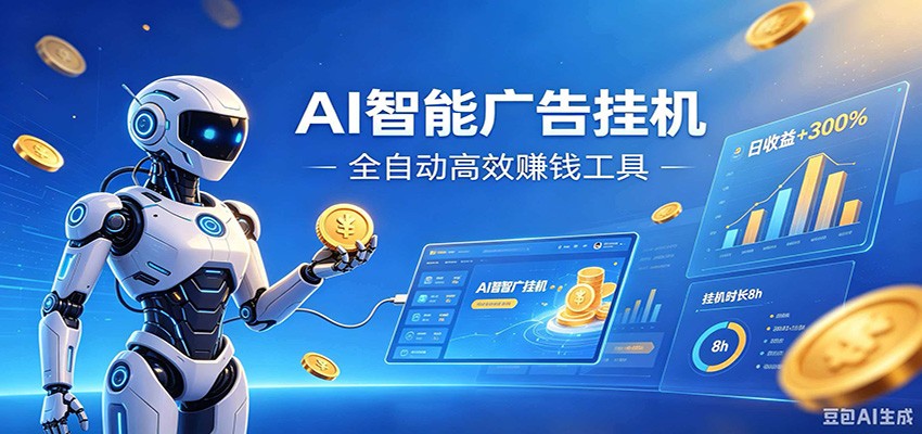 AI智能广告挂机,小白轻松上手,在家自动赚收益-九九网创
