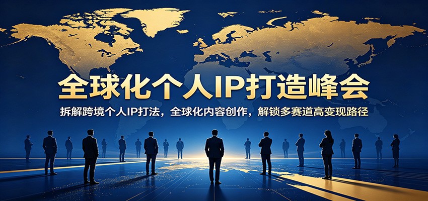 全球化个人IP打造峰会：拆解跨境个人IP打法，全球化内容创作，解锁多赛道高变现路径-九九网创