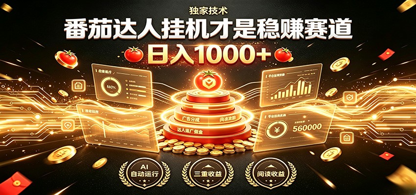 别再瞎找副业！番茄达人挂机才是稳赚赛道 日入1000+-九九网创