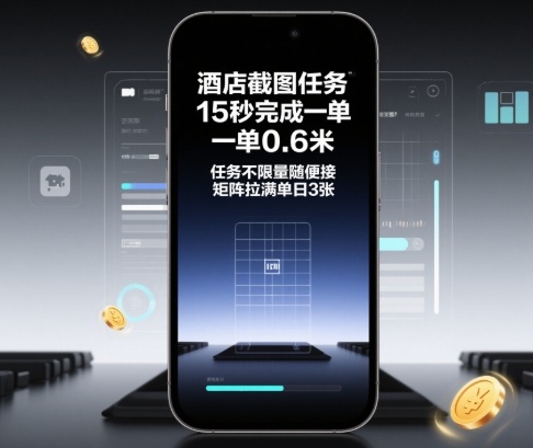 酒店截图任务，15秒完成一单，一单0.6米，任务不限量随便接，矩阵拉满单日3张【揭秘】-九九网创