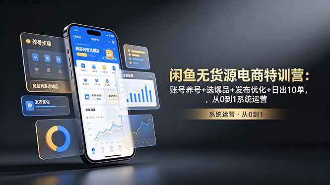 （18979期）闲鱼无货源电商特训营：账号养号+选爆品+发布优化+日出10单，从0到1系统运营-九九网创
