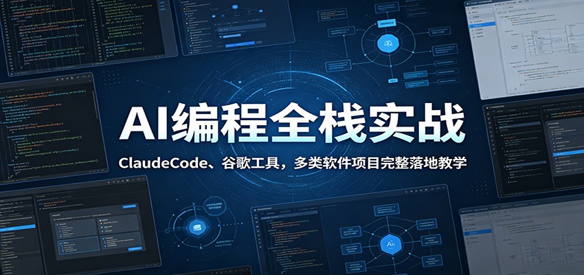 AI编程全栈实战：ClaudeCode、谷歌工具，多类软件项目完整落地教学-九九网创