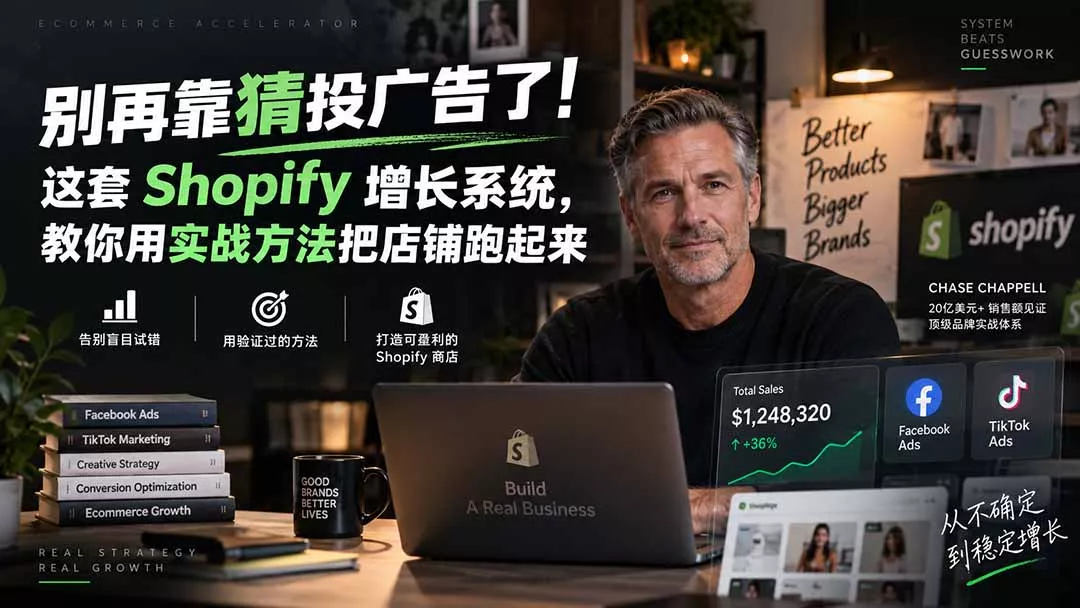 别再靠猜投广告了！这套 Shopify 增长系统，教你用实战方法把店铺跑起来【原创双语字幕】-九九网创