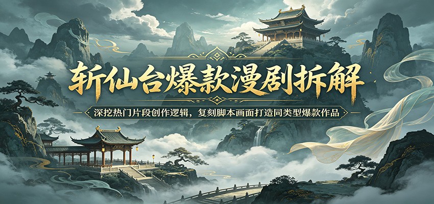 斩仙台爆款漫剧拆解:深挖热门片段创作逻辑,复刻脚本画面打造同类型爆款作品-九九网创
