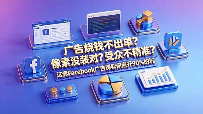 （18850期）广告烧钱不出单？像素没装对？受众不精准？这套Facebook广告课帮你避开90%的坑-原创双语字幕-九九网创