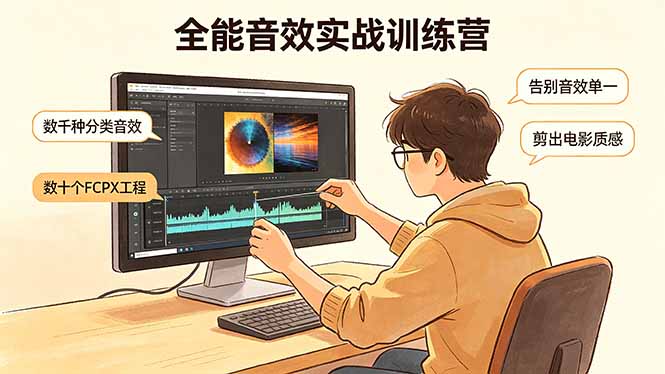 全能音效实战训练营：数千种分类音效+数十个FCPX工程，告别音效单一，剪出电影质感-九九网创