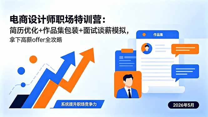 （18544期）电商设计师职场特训营：简历优化+作品集包装+面试谈薪模拟，拿下高薪offer全攻略-九九网创