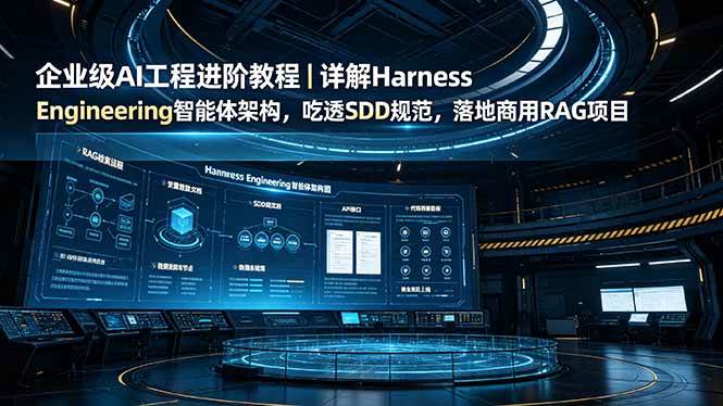 （19158期）企业级AI工程进阶教程｜详解Harness Engineering智能体架构，吃透SDD规范，落地商用RAG项目-九九网创