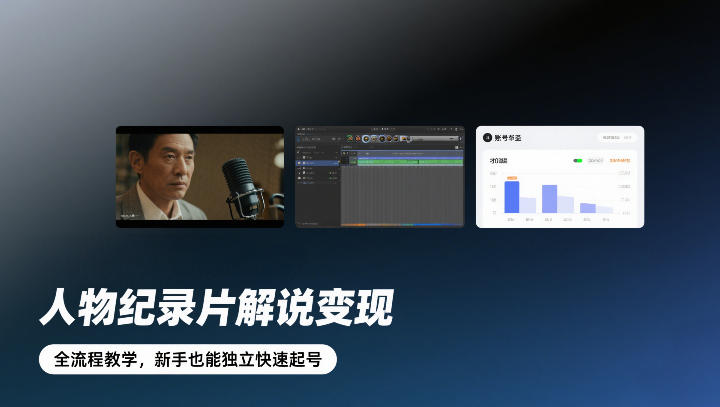 人物纪录片解说变现，全流程教学，新手也能独立快速起号-九九网创