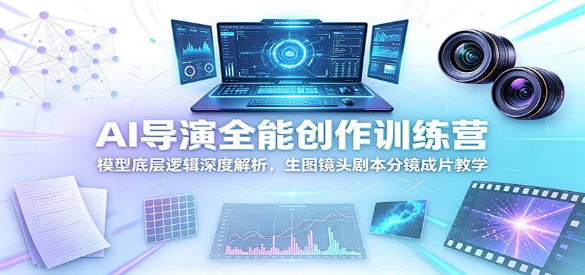 AI导演全能创作训练营：模型底层逻辑深度解析，生图镜头剧本分镜成片教学-九九网创