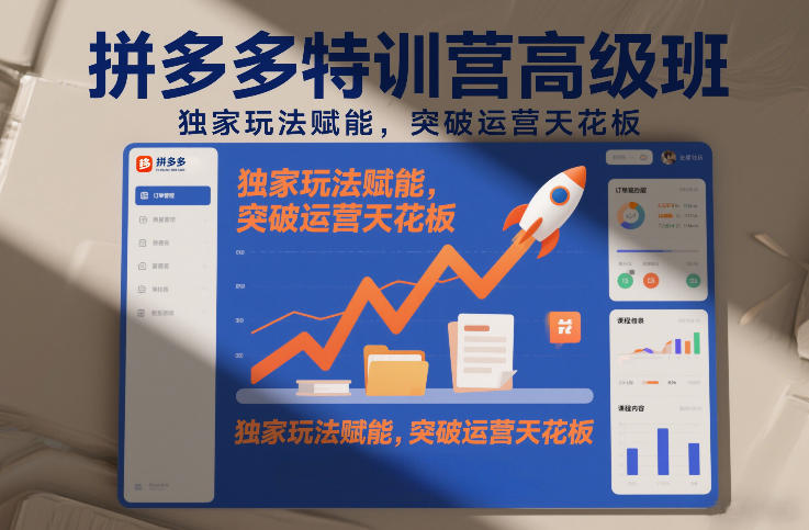 拼多多特训营高阶班，独家玩法赋能，突破运营天花板(更新26年4月1日)-九九网创