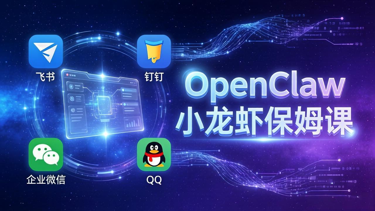OpenClaw小龙虾保姆课： Windows/macOS/Linux/Docker全系统安装，飞书+钉钉+企业微信+QQ 全接入-九九网创
