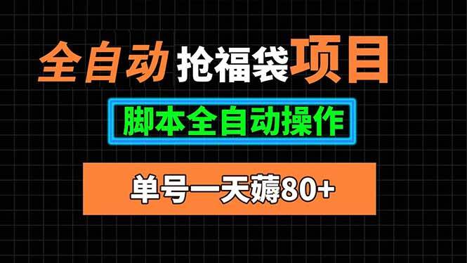 （15697期）全自动抢福袋项目，单号一天80+脚本全自动操作-九九网创