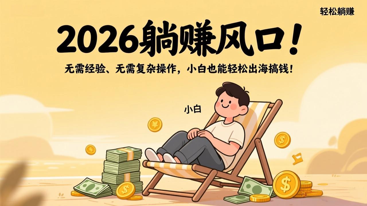 2026躺赚风口！无需经验、无需复杂操作，小白也能轻松出海搞钱！-九九网创