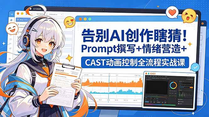 （18473期）告别AI创作瞎猜！Prompt撰写+情绪营造+CAST动画控制全流程实战课-九九网创