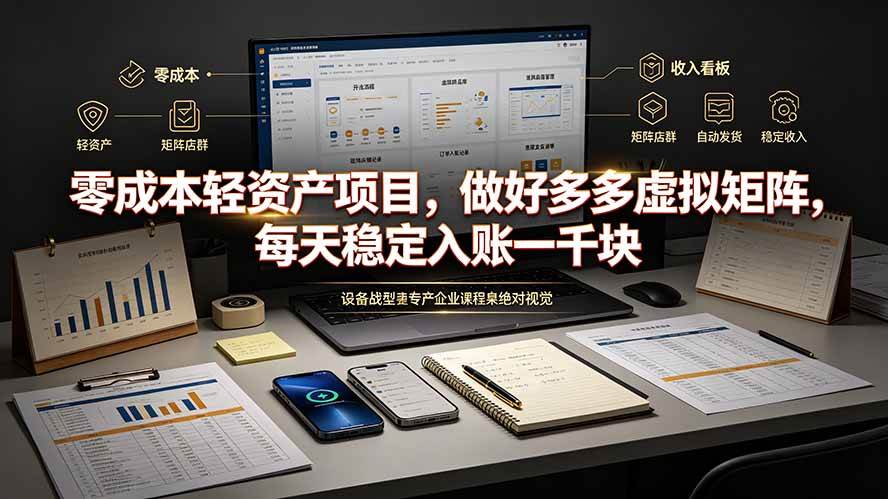 （19522期）零成本轻资产项目，做好多多虚拟矩阵，每天稳定入账一千块-九九网创