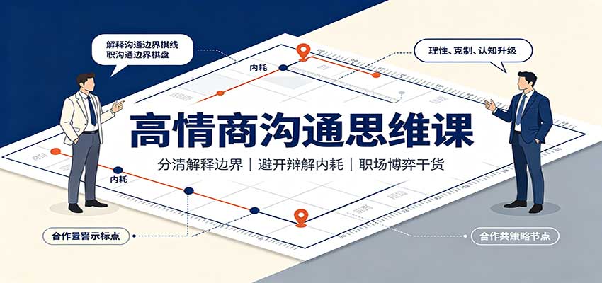 高情商沟通思维课：分清解释边界，避开辩解内耗，职场博弈干货-九九网创