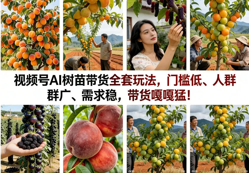 视频号AI树苗带货全套玩法，门槛低、人群广、需求稳，带货嘎嘎猛！(更新0908)-九九网创