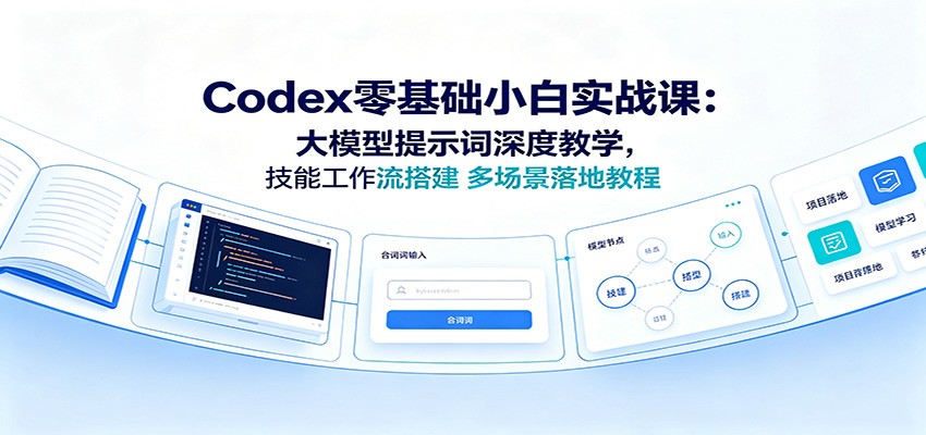 Codex零基础小白实战课：大模型提示词深度教学，技能工作流搭建多场景落地教程-九九网创