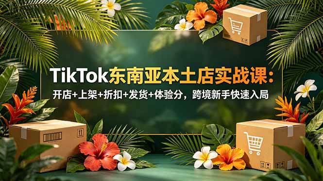 （18984期）TikTok东南亚本土店实战课：开店+上架+折扣+发货+体验分，跨境新手快速入局-九九网创