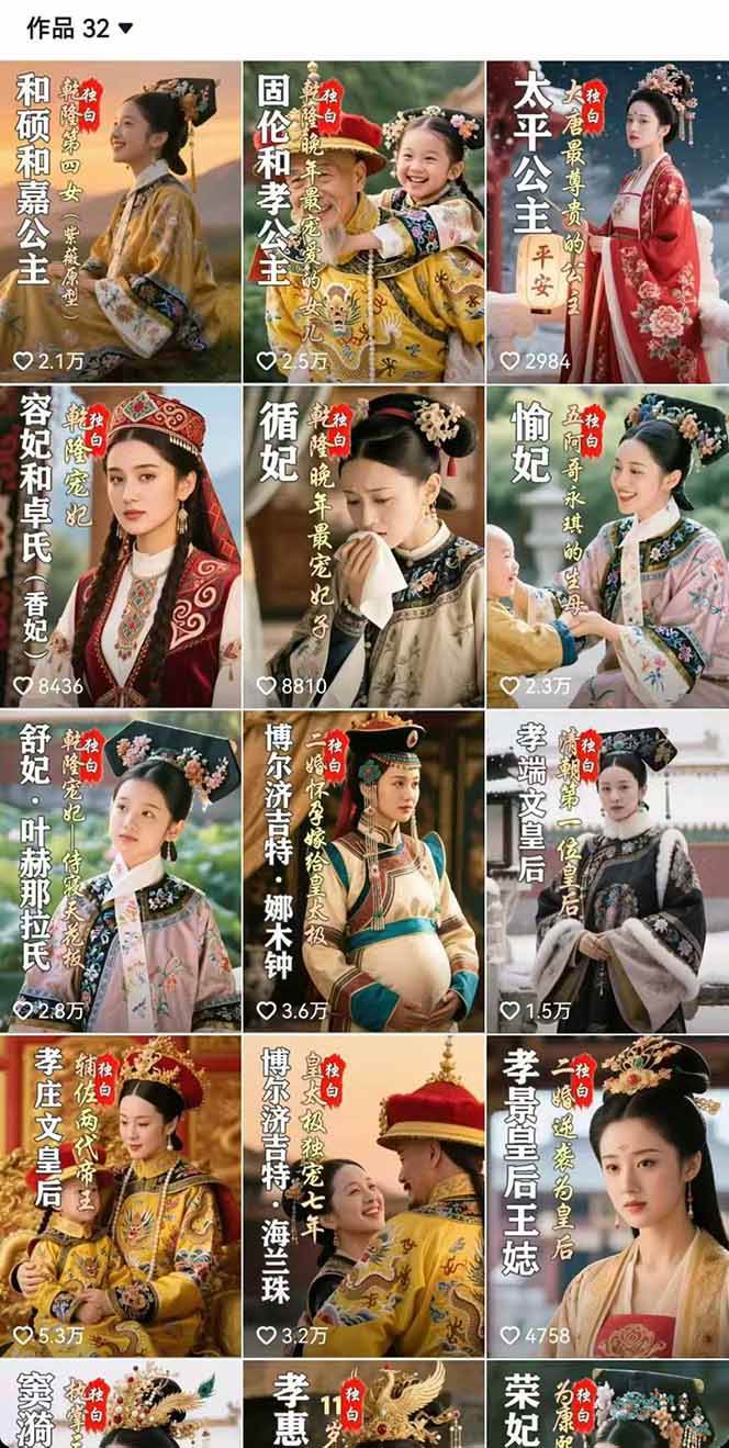 （15927期）历史女性人物创作课：独白文案+AI克隆+蒙版剪辑，3个月涨粉22w+副业月入3w-九九网创