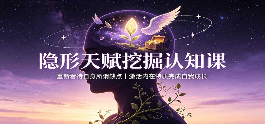 隐形天赋挖掘认知课：重新看待自身所谓缺点，激活内在特质完成自我成长-九九网创