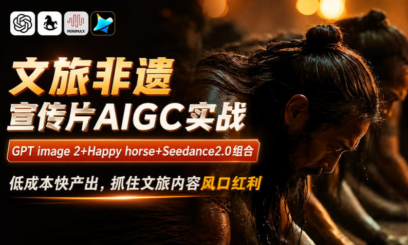 文旅非遗宣传片AIGC实战，GPT image 2+Happy horse+Seedance2.0组合，低成本快产出，抓住文旅内容风口红利-九九网创