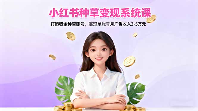小红书种草变现系统课：打造吸金种草账号，实现单账号月广告收入3-5万元-九九网创