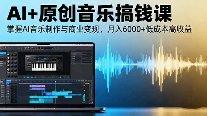 AI+原创音乐搞钱课：掌握AI音乐制作与商业变现，月入6000+低成本高收益-九九网创