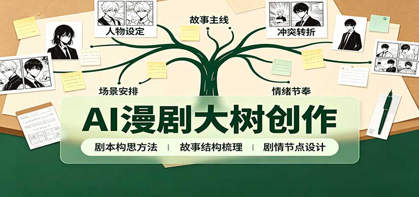 AI漫剧大树创作：剧本构思课程讲解，软件插件配置，配套工具资料完整梳理-九九网创
