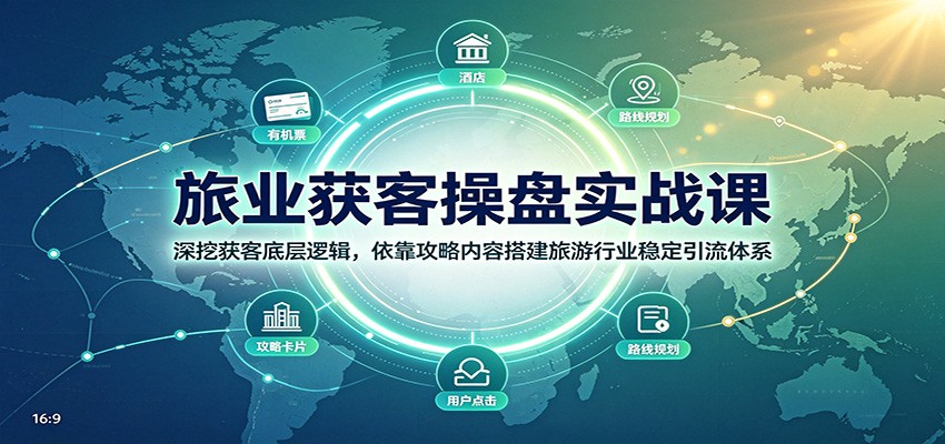 旅业获客操盘实战课:深挖获客底层逻辑,依靠攻略内容搭建旅游行业稳定引流体系-九九网创