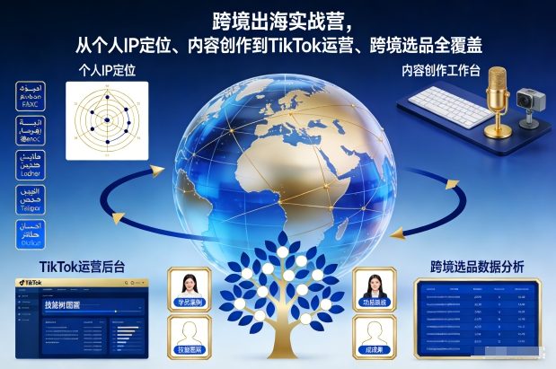 跨境出海实战营，从个人IP定位、内容创作到TikTok运营、跨境选品全覆盖-九九网创