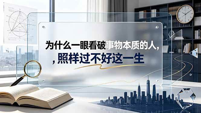 （19165期）付费文章：为什么一眼看破事物本质的人，照样过不好这一生-九九网创