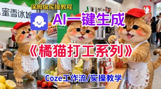 Coze扣子工作流一键生成胖橘猫打工短视频，保姆级实操搭建教学-九九网创