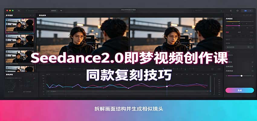 Seedance2.0即梦视频创作课：剧本式视频制作，同款复刻技巧，多行业案例落地教学-九九网创