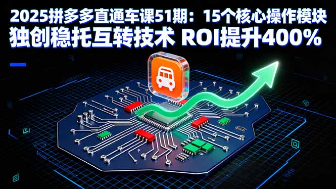 2025拼多多直通车课51期：15个核心操作模块 独创稳托互转技术 ROI提升400%-九九网创