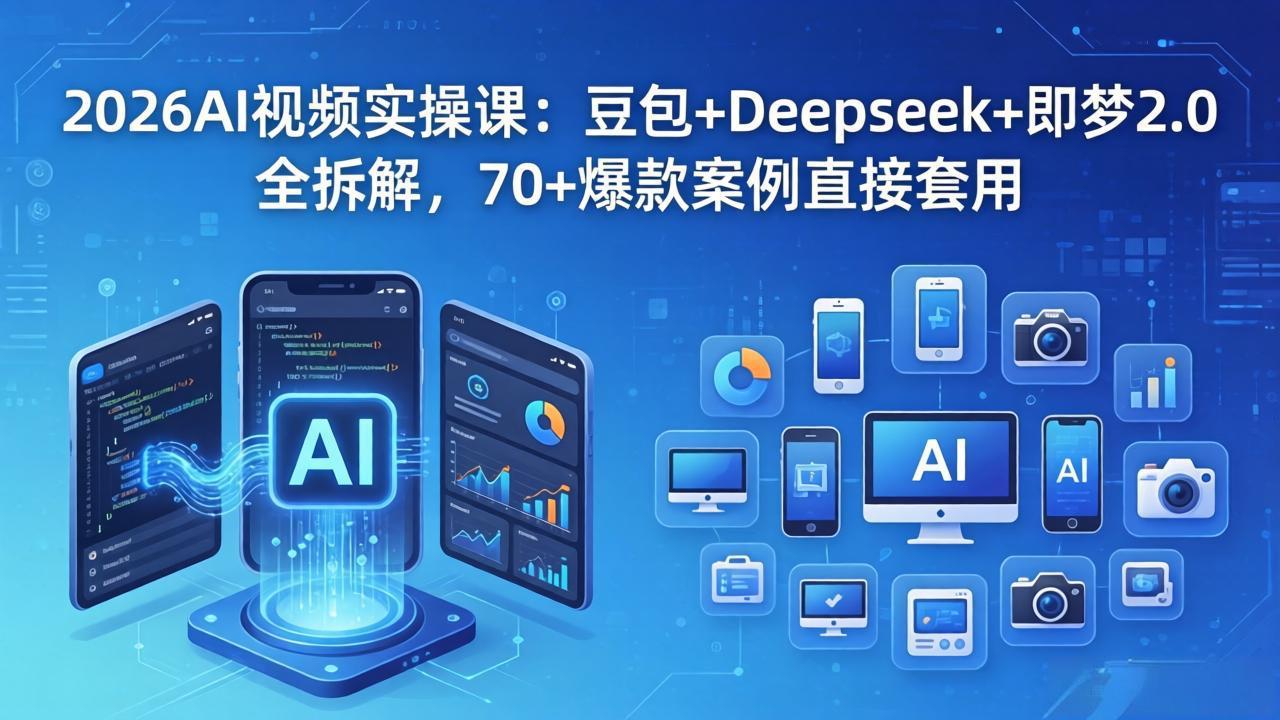 2026AI视频实操课：豆包+Deepseek+即梦2.0全拆解，70+爆款案例直接套用-九九网创