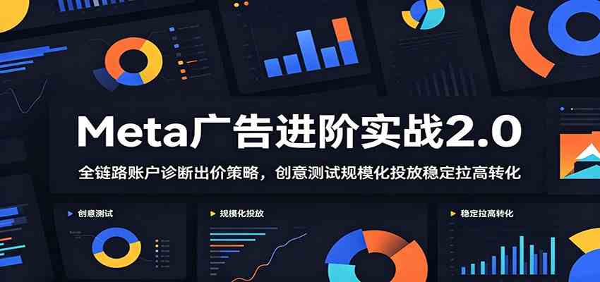 Meta广告进阶实战2.0：全链路账户诊断出价策略，创意测试规模化投放稳定拉高转化-九九网创