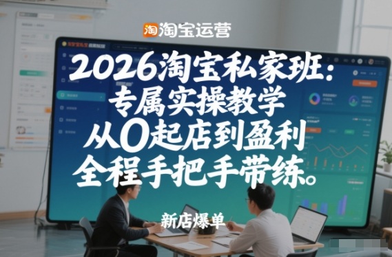 2026淘宝私家班:专属实操教学,从0起店到盈利,全程手把手带练(更新26年2月)-九九网创