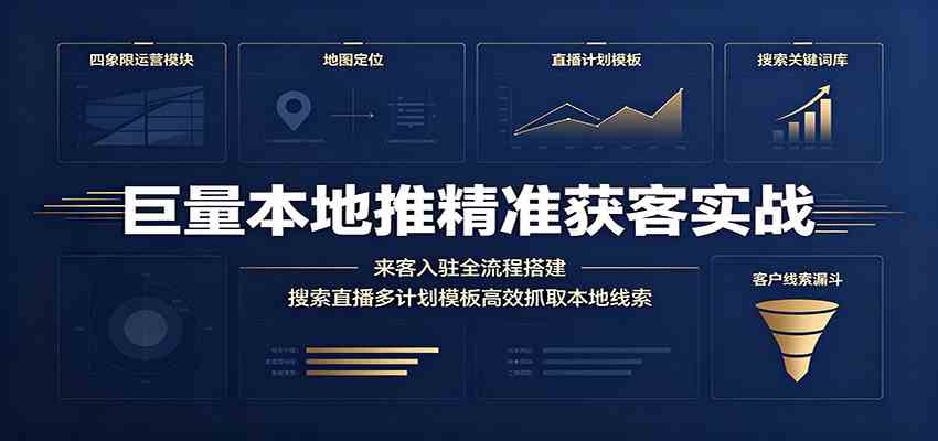 巨量本地推精准获客实战：来客入驻全流程搭建，搜索直播多计划模板高效抓取本地线索-九九网创