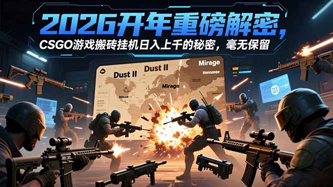 2026开年重磅解密，CSGO游戏搬砖挂机日入上千的秘密，毫无保留-九九网创