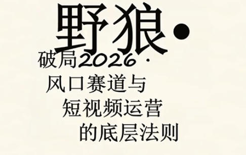 野狼团队·多平台实操运营课，覆盖AI口播、服装、好物、漫剪等热门玩法(更新4月29日)-九九网创
