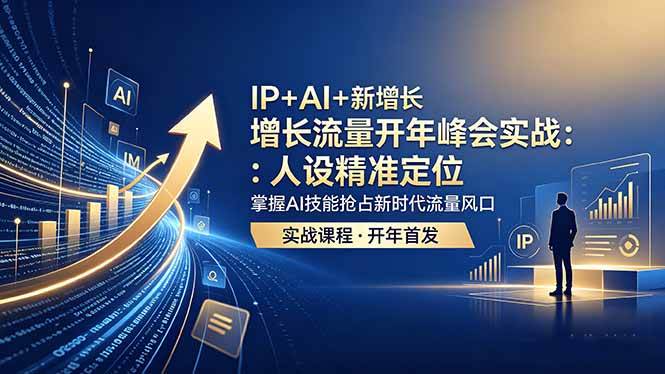 （18530期） IP+AI+新增长 流量开年 峰会实战：人设精准定位 掌握AI技能抢占新时代流量风口-九九网创
