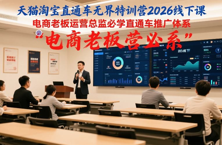 天猫淘宝直通车无界特训营2026线下课,电商老板运营总监必学直通车推广体系-九九网创