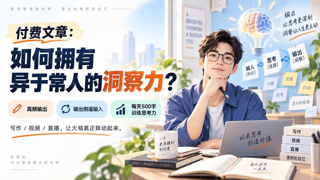 （20558期）付费文章：如何拥有异于常人的洞察力？-九九网创
